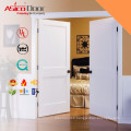 White Painted Classic Luxury Double Leaf Solid Wooden Door For Interior